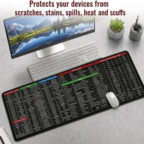 Image of Ant Esports Windows Extra Large Mouse Pad 800x300mm Keyboard & Mouse Mat with Microsoft Windows Shortcut Keys Anti-Slip Rubber Base Stitched Edges Smooth Surface for Office Gaming Extended Desk Mat