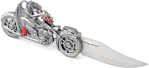 Miniatura 6 de Dragon Riding with Naked Girl Chopper - Cuchillo plegable con mango de metal para motocicleta