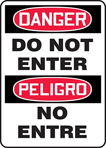 Panneau danger ne pas entrer espagnol 50x35cm en plastique rigide