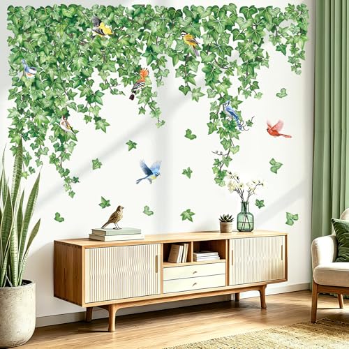 decalmile Pegatinas de Pared Plantas Vid XXL Vinilos Decorativos Hiedra