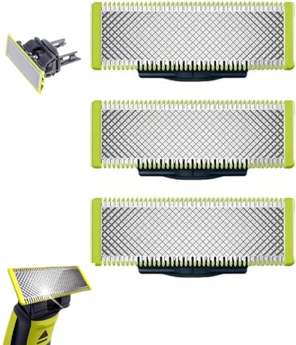 Lames de Rechange compatibles avec les rasoirs Philips OneBlade – Acier Inoxydable, Rasage Précis & Durable – (Lot de 3)