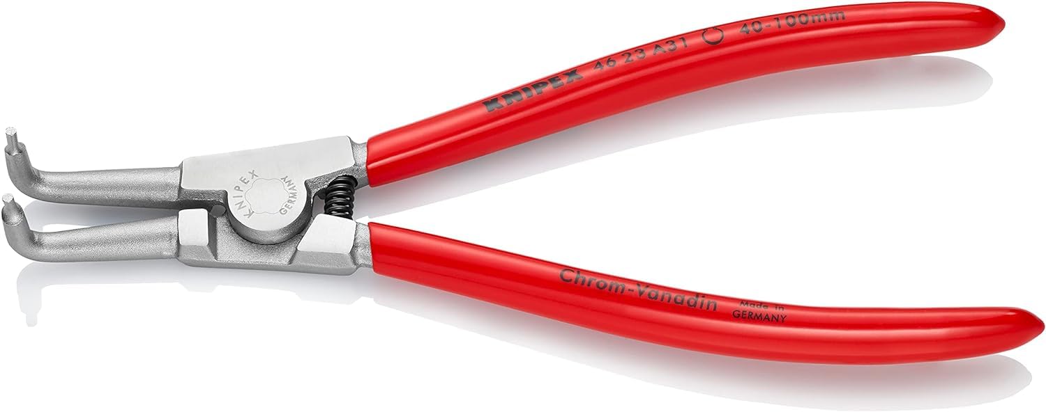 KNIPEX Circlip Pliers for External Circlips on Shafts Chrome-Plated with Plastic Coating 200 mm, 46 23 A31 - Image 2