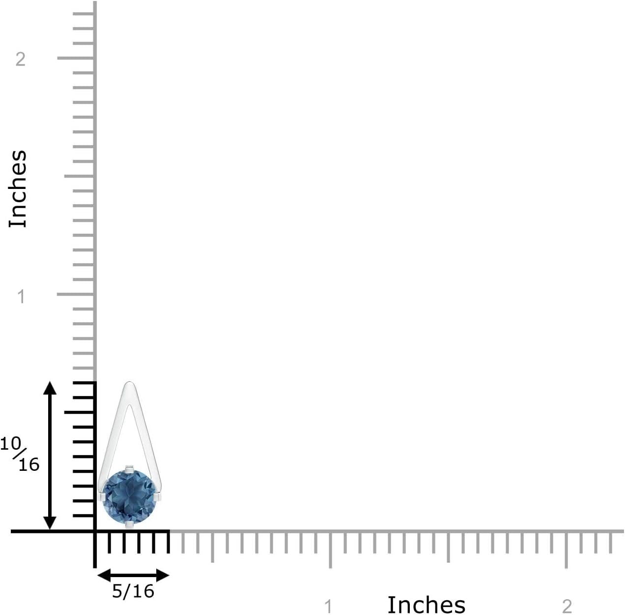 Angara Natural London Blue Topaz Solitaire Pendant for Women | Flat Prong-Set Solitaire London Blue Topaz Pendant in 14K Solid Gold/Platinum With 18" Chain | December Birthday, Gemstone Jewelry Gift - Image 3