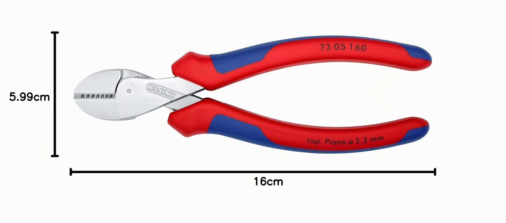 KNIPEX X-Cut Tronchese laterale compatto a grande forza di, 73 05 160 | taglio cromata con impugnature multicomponente 160 mm