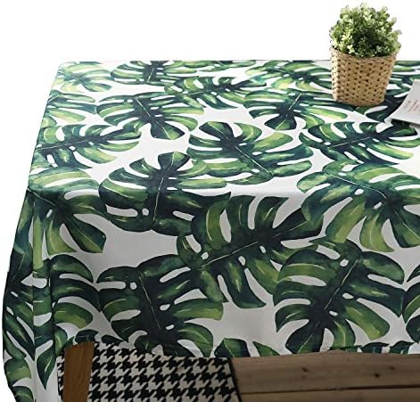 Tablecloth,JZY Waterproof Cotton Table Cover 55 x 55 Inches for Kitchen Dining Table Palm Leaf Table Linen For Square or Round Table