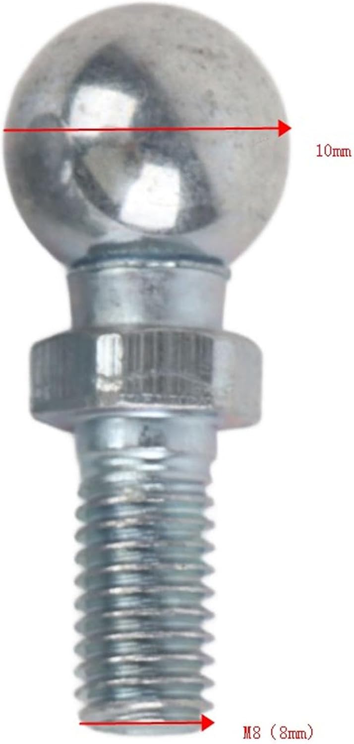 KIMISS Ball Studs, 2 pcs Car Iron M8 Ball Stud Bolt for Gas Struts Ball Ended Bonnet