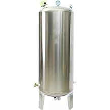 Large Well Sprinkler System Pressure Tank, Stainless Steel Pressurized Water Storage Container/Extension Tank for Well Pump with Air Release Valve, 100L/160L/200L/250L/300L/400L Capacity Size