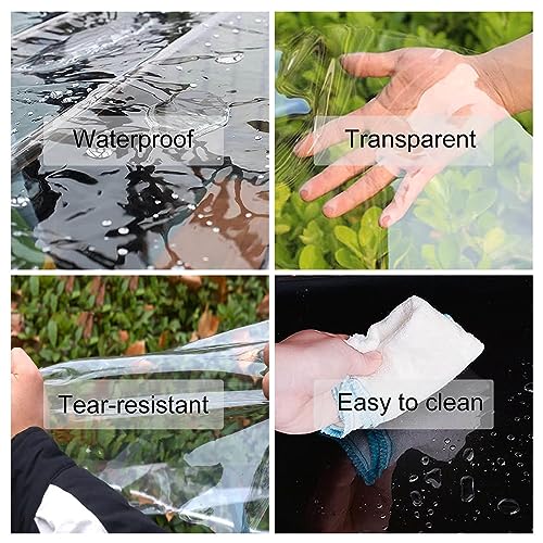 Bâche en PVC robuste transparente avec œillets renforcés pour abri