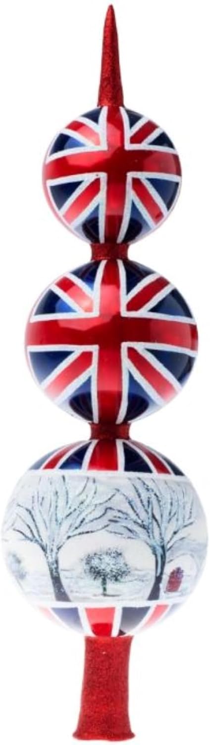Joy to the World Winter London Finial Polish Glass Tree Topper, ZKP4080LON