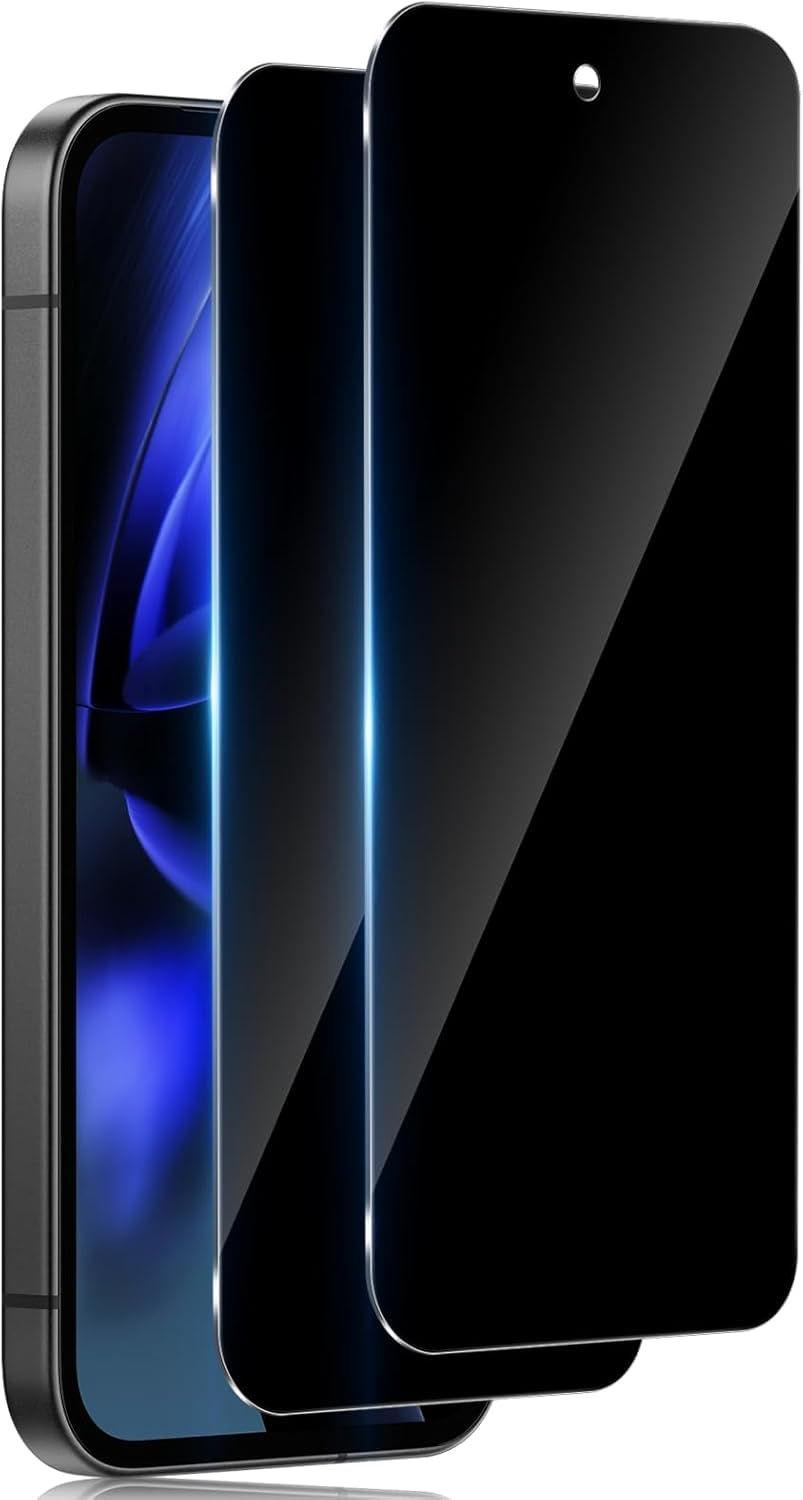 Screen Protector for Google Pixel 9A for Tempered Glass Privacy Screen, [Pack of 2] Anti-Spy Screen Protector, 9H Hardness Privacy Film, Anti-Spy, Bubble-Free Privacy Protective Glass - Black