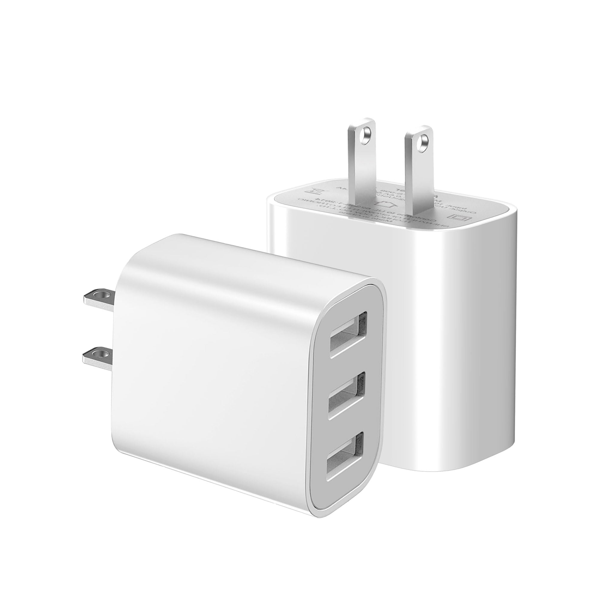 USB Charger Block, Wall Plug in USB Charging Blocks, Fast Charging Multiport Wall Charger Power Adapter for USB Charger for Mobile Phone 16/15/14/13/12/11/10 Pro and More【3-Port Charger 】