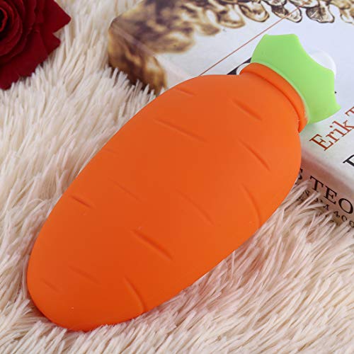 Hot Water Bottle with Cover, VEEKI Silicone Mini Cute Explosion-Proof Hot and Cold Water Bottle, Suitable for Hot & Cold Therapies, Back Pain, Winter Warmer and Summer Heat Dissipation - Thumbnail 4
