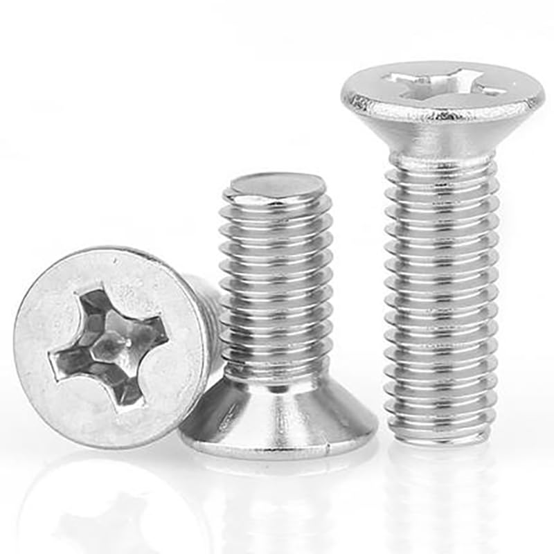 Generic M1 M1.2 M1.4 Phillips countersunk Head Extension Screws 304 Stainless Steel Cross Flat headle Extra Long Bolts Threaded Nails - (Size: M1 Thread Dia, Length: 5mm Length, Color: 100pcs)