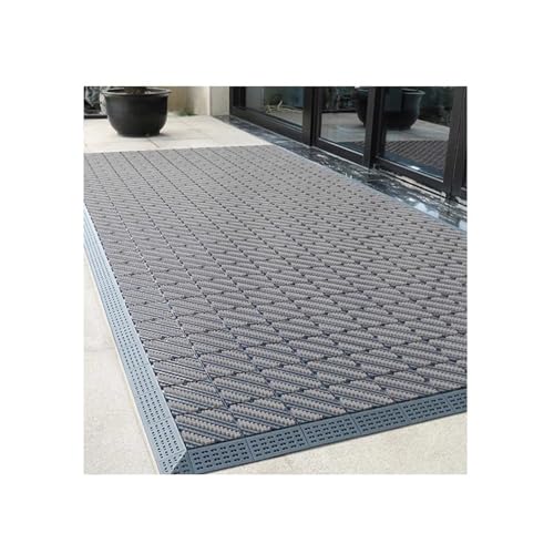 Paillassons robustes faciles à installer tapis de sol extérieur gris