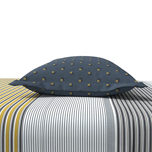 Image of myTrident Home Essential Stripe Collection 144 TC, 100% Cotton Bedsheet with 2 Pillow Cover, King Size - 274 x 274 cm, Oliver