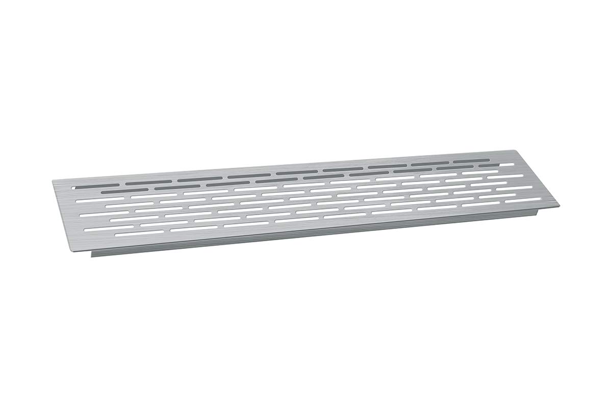 Solmer Ltd Brushed Steel Kitchen Cabinet Worktop Plinth Heat Vent Grill 500 X 100 Mm