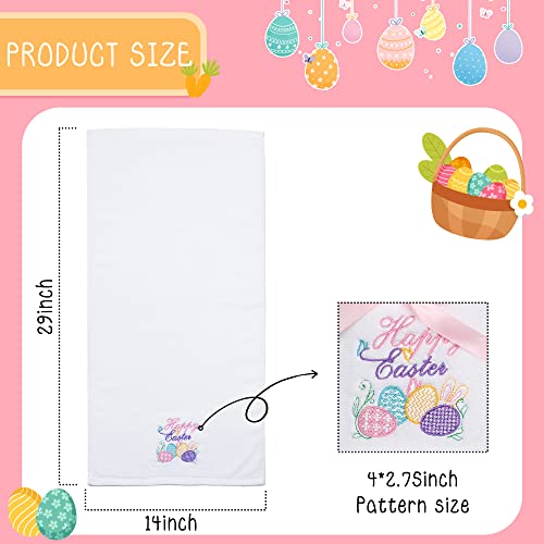 Easter-Hand-Towels-100-Cotton-Embroidered-Happy-Easter-Bunny-Decorative-Bathroom-Kitchen-Dish-Towels-Set-Gift-Set-of-2-14x29inch Easter Hand Towels 100 Cotton Embroidered Happy Easter Bunny Decorative Bathroom Kitchen Dish Towels Set Gift Set of 2 14x29inch
