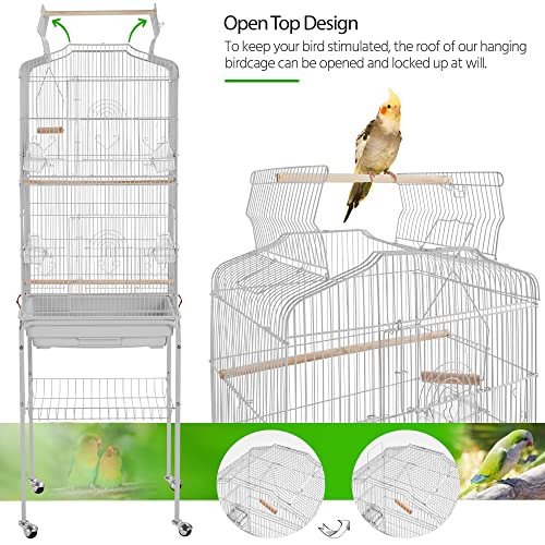 image for Yaheetech 64inch Height Open Top Bird Cage Metal Parrot Cage w/Detacha