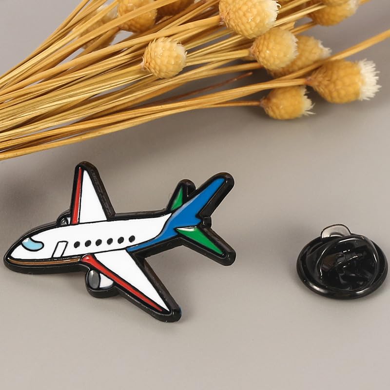 Image of 4Pcs Pink Flashing Airplane Metal Brooch Creative Aircraft Badge Pin Clothing Accessories Gift For Women