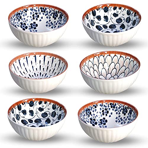 Image of Porcelain Bowls Set, 300 ML Serving Bowls Cereal, Salad, Pasta, Soup, Dessert, Suitable for Restaurant & Kitchen, Dishwasher Microwave & Oven Safe for Dining (6 -Piece)