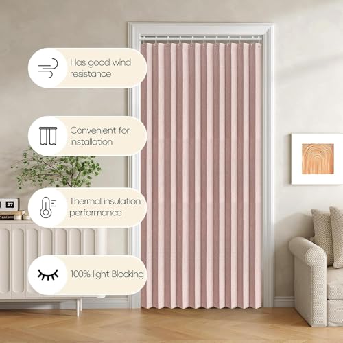 Rideaux de porte pliables magnétiques en rose élégant