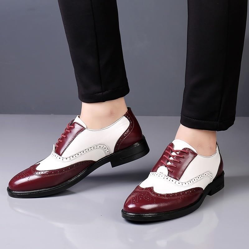 Men’s Pointed Toe Business Oxford Shoes Formal Dress Wedding Office Brogue Shoes2