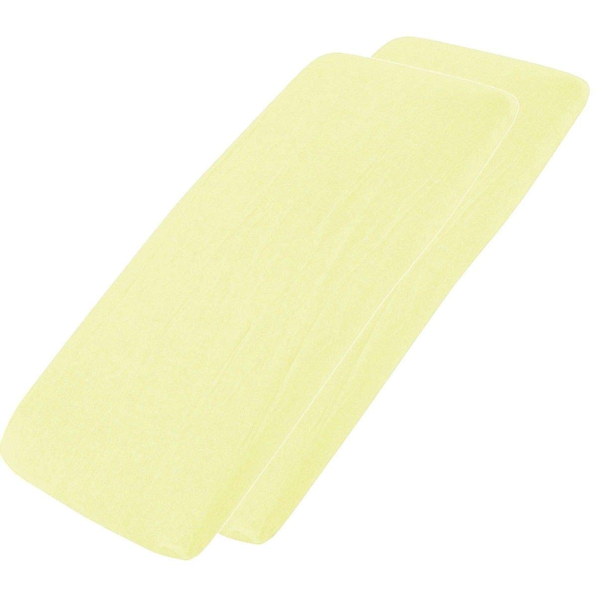 FYLO Cotton Jersey Fitted Sheet 100% Cotton 120x60cm 2X Lemon