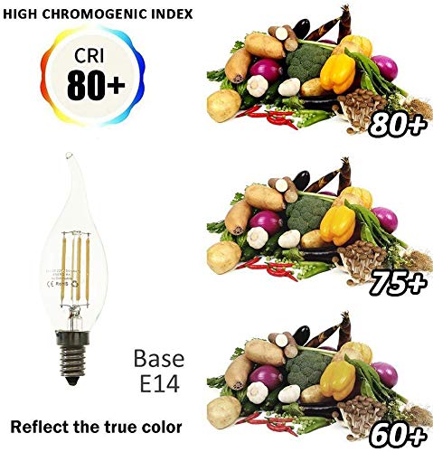 HUAMu E14 LED Light Bulb, LED Candle Bulbs Small Screw, 4W 400lm, 40W Equivalent SES E14 Bulb Halogen - Image 4