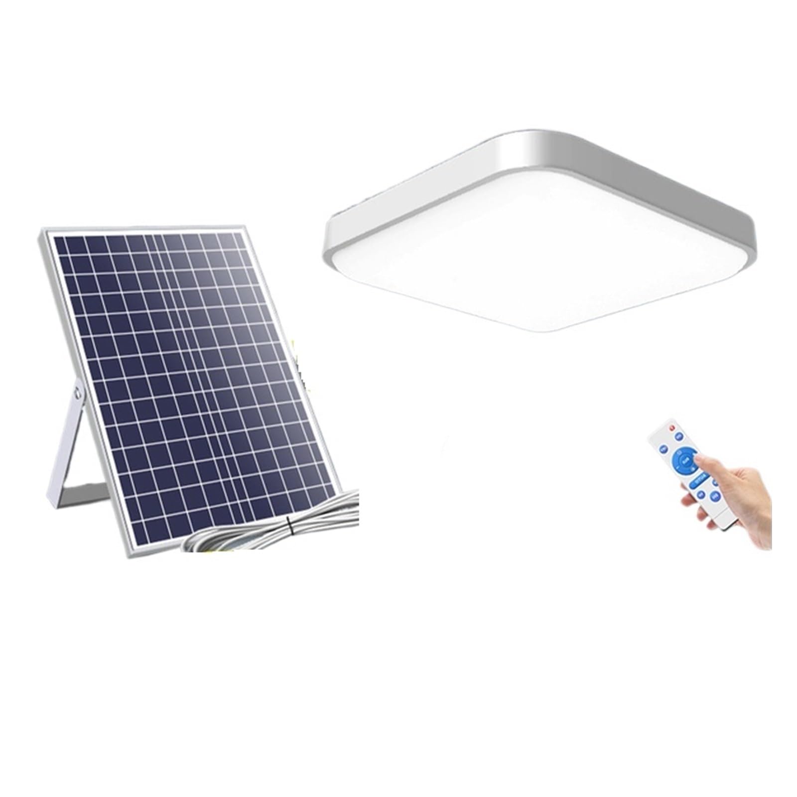 Lampa solarna zewnętrzna, 50W Kwadratowa lampa sufitowa LED na energię słoneczną do użytku w pomieszczeniach kuchennych, lampa słoneczna do użytku domowego, ogrodowa lampa zasilana energią słoneczną z