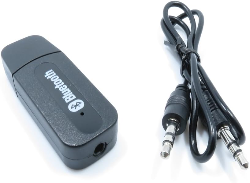 XDCDHM DHMXDC USB Bluetooth Wireless Audio Music Receiver Adapter w/ 3.5mm Stereo Output for Headphones Portable Speakers and Car Stereo Systems - Black