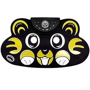 Elektronisch Drumstel Elektronische drumkit, cartoon tijger speelgoed leren draagbare pedaal pad voor Kinderen en…