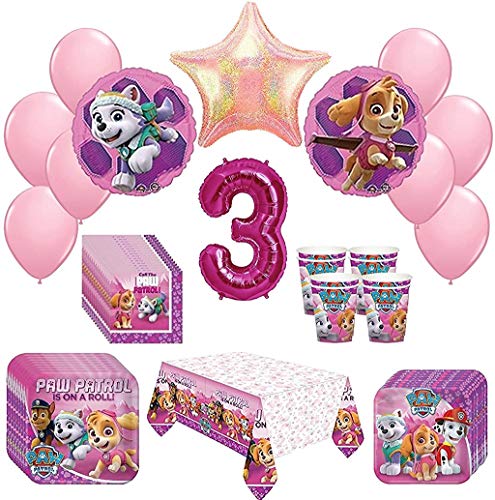Girl Pups Paw Patrol Skye Everest 3rd Birthday Party Pack 52 Piece Set Girl Pups Paw Patrol Skye Everest 3rd Birthday Party Pack 52 Piece Set