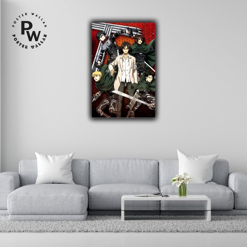 Image of POSTER WALLAH Attack On Titan Anime Poster for Home Office and Student Room Wall | Aesthetic Poster | Wall Decor ATCKONTTN11 (18X12 inch)