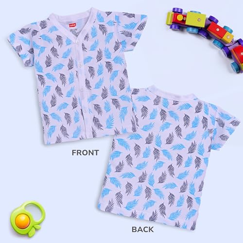 Image of LuvLap Baby Girls Regular Fit 100% Cotton Half Sleeves Girls Jhabla Shirt Pack of 4