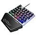 Produktbild Ertisa Einhändige Tastatur, RGB-Hintergrundbeleuchtung Gaming-Tastatur mit 35 Tasten, transparente Basis, einhändige Gaming-Tastatur mit Handgelenkauflage für Mac/Windows/PC