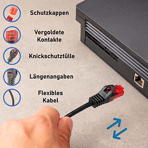 BIGtec Gigabit network cable patch, Ethernet LAN DSL patch cable (2X RJ-45 connector, CAT.5e - Image 2