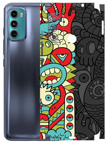 Image of AtOdds - Full Body Back Screen Guard Protector Film - Lamination Wrap Skin Sticker Compatible with Moto G60 | Scratchproof Matte Finish (Graffiti50)