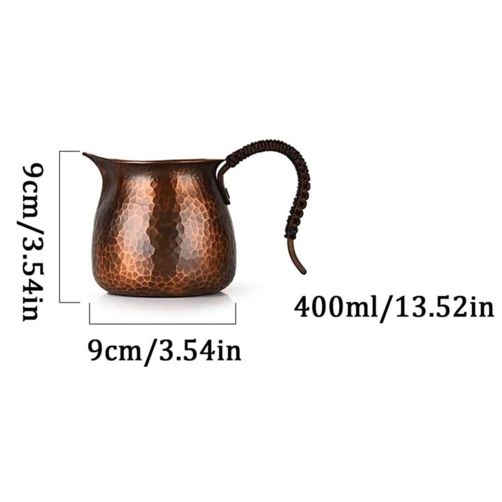 Miedziany czajnik do herbaty, czajniczek spożywczy Pure, miedziany dzbanek do śmietanki z długim uchwytem, ​​kawa cappuccino latte art do herbaty, mleka, kawy, akcesoria podróżne