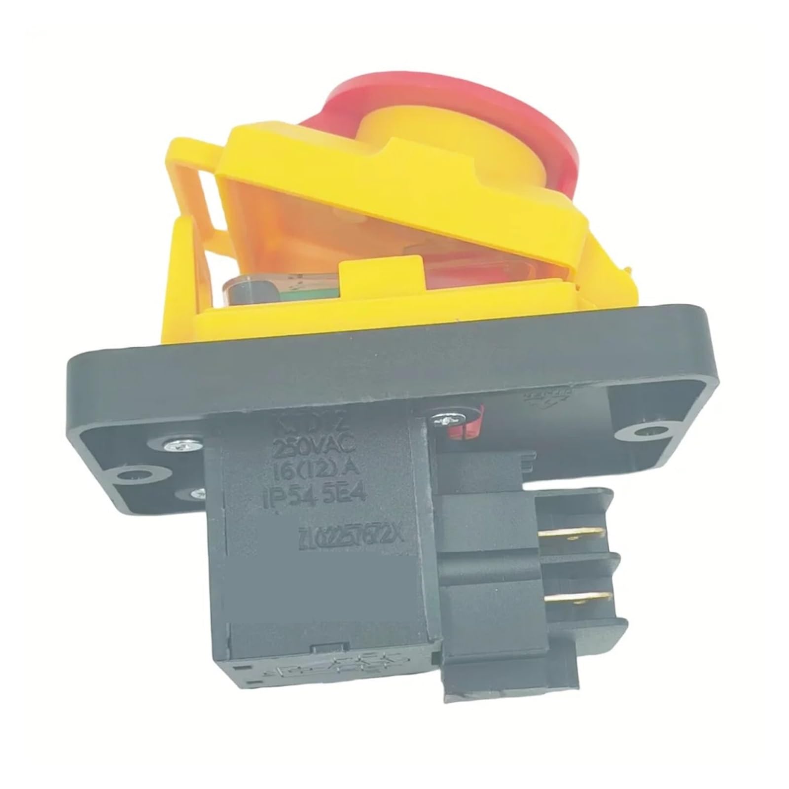 ZDVHOMCB Emergency Stop Switch KJD12 250V 4-Pin Start Stop No Volt Release Push Button Switch NVR Common to Woodshop and Metalwork Machines