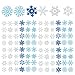 120 PCS Snowflake Temporary Tattoo Stickers Winter Snow Flakes Glitter Tattoos for Kids Adults Christmas Holiday Party Costume Body Face Decorations Supplies (Blue Silver)
