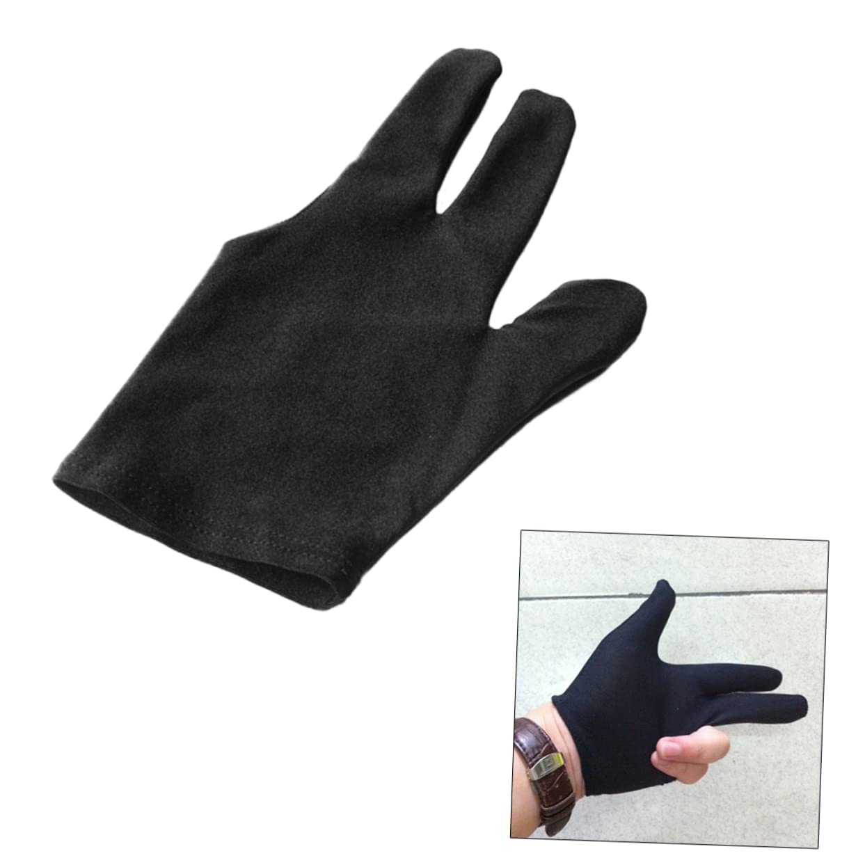 GAROZATION 3-Finger Billiards Glove Set Snooker Glove Left Hand Billiard Flexible for All Ages