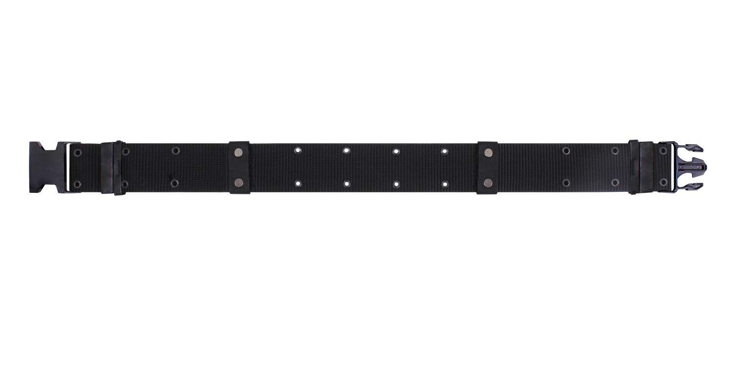 ARMYU New Issue Marine Corps Style Nylon Quick Release Pistol Belt - Black, Large