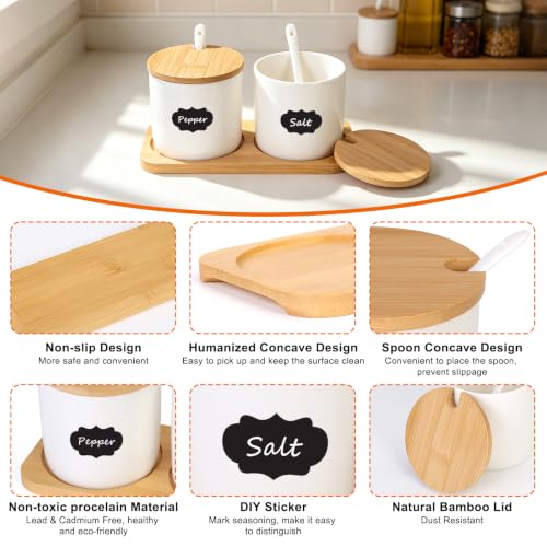 Salt and Pepper Containers, 8oz Salt Container for Countertop, 2 Pack White by Vermida - Used condition - Image 5