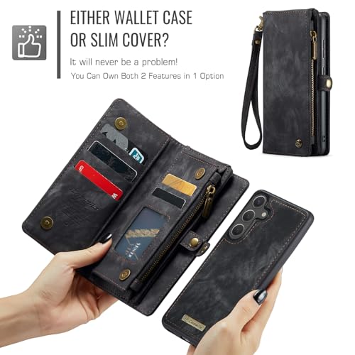 Coque Samsung S25 évite les rayures grâce au portefeuille détachable noir - 3