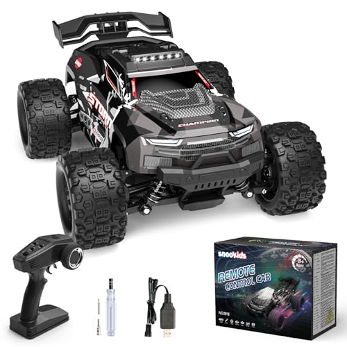 snookids Voiture Télécommandée - 2,4 GHz Voiture RC Rapide Tout Terrain 40 km/h avec Lumières 1:18, 4WD High Speed Buggy Crawlers Radiocommandée Jouet Cadeau pour...