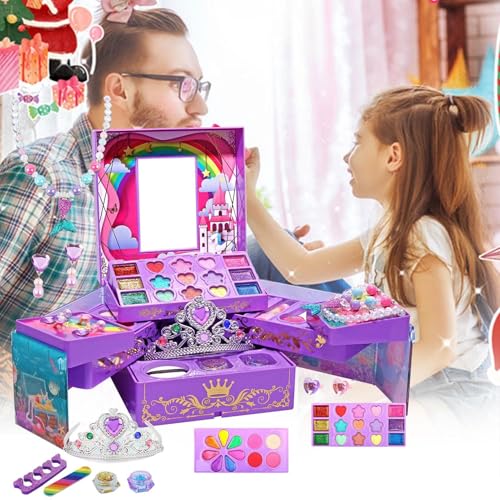 Kit de maquillaje para niña con estuche de princesa infantil para juegos de rol en casa 3
