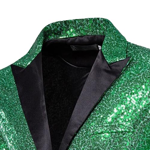 Men's Sequins Suit Jacket One Button Party Dinner Blazer Coats Shiny Sequin Tuxedo Sport Coat2