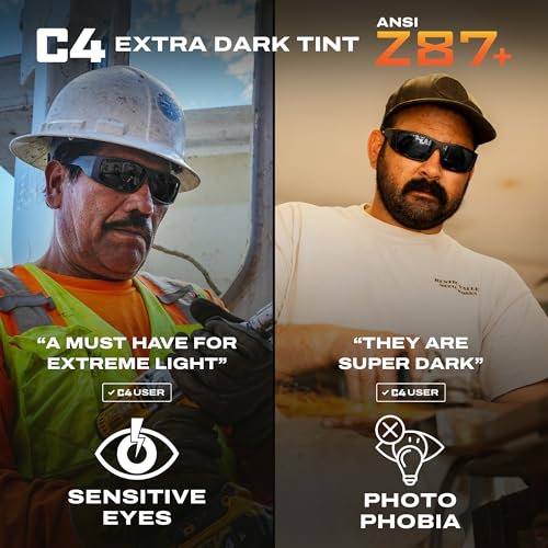 Image of TOROE Super Dark Black Out Polarized Sunglasses Extreme Light Sensitivity Advanced UV Protection C4 Impact Resistant