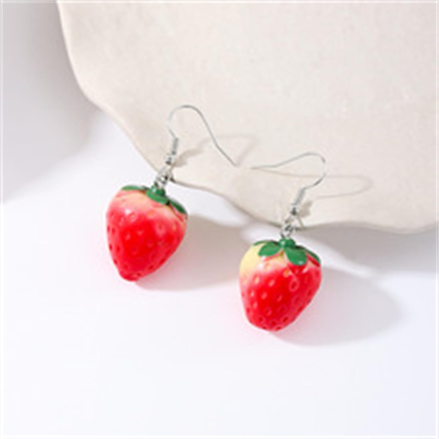 Red Strawberry Earring for Women Cute Lifelike 3D Fruit Resin Simulation Red Strawberry Drop Dangle Earrings Jewelry Gifts - Image 3
