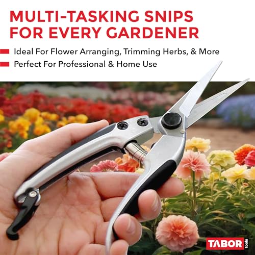 TABOR TOOLS K18A Straight Pruning Shears, Florist Scissors, Multi-Tasking Garden Snips for Arranging Flowers, Trimming Plants and Harvesting Herbs, Fruits or Vegetables (Japanese Style Blades) - image 5